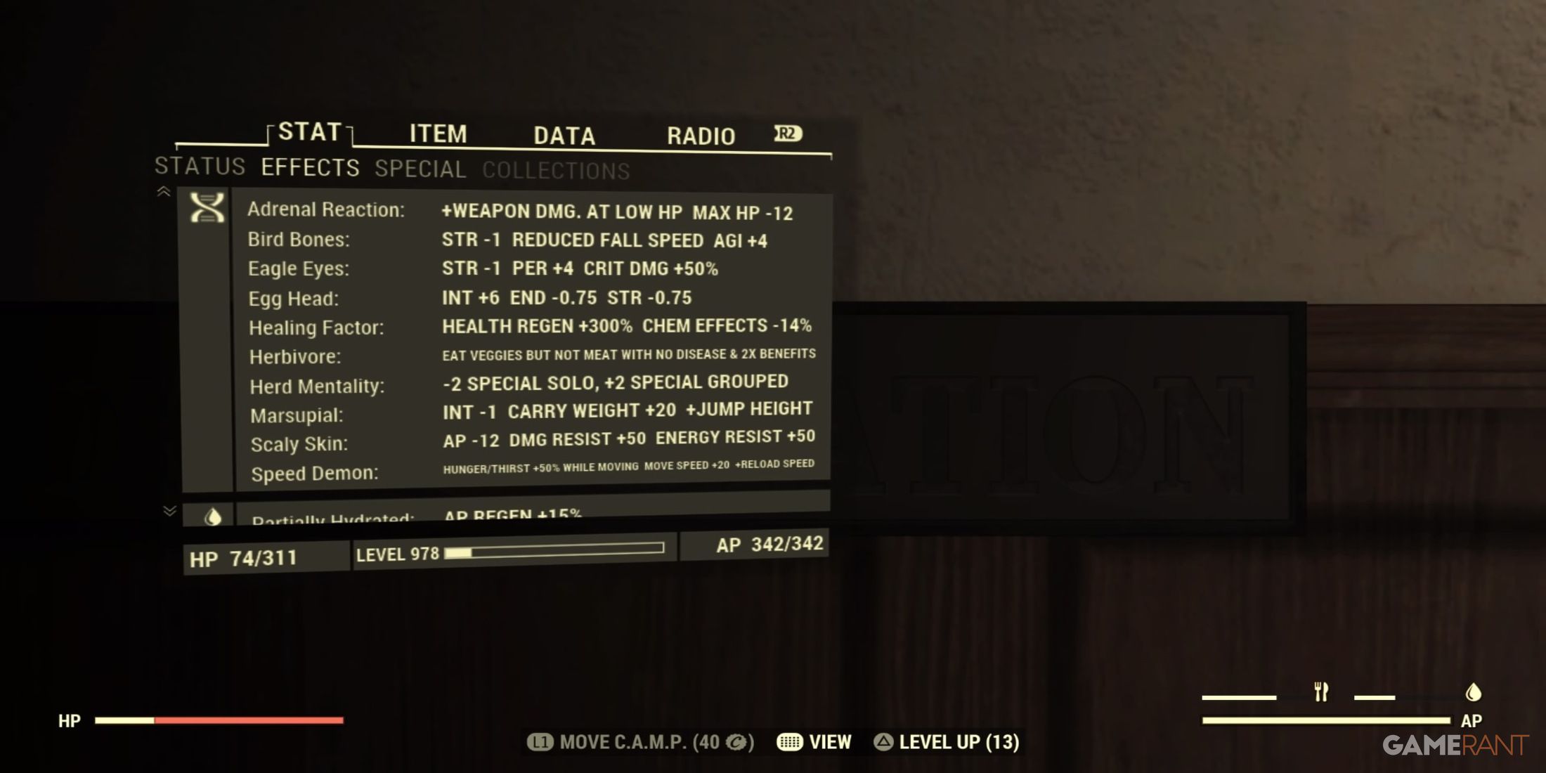 Mutations List in Fallout 76