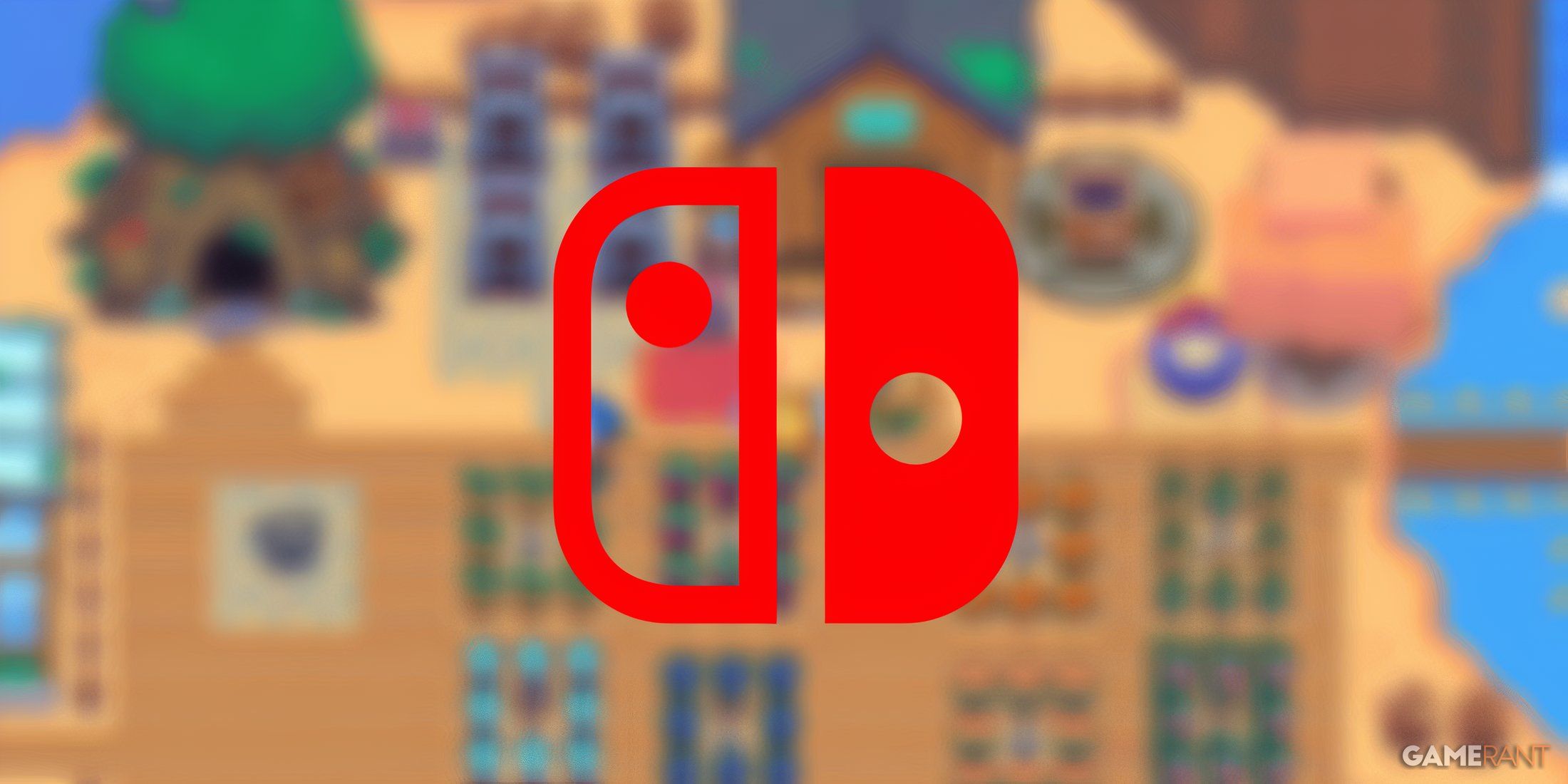 blurred moonstone island background with nintendo switch logo