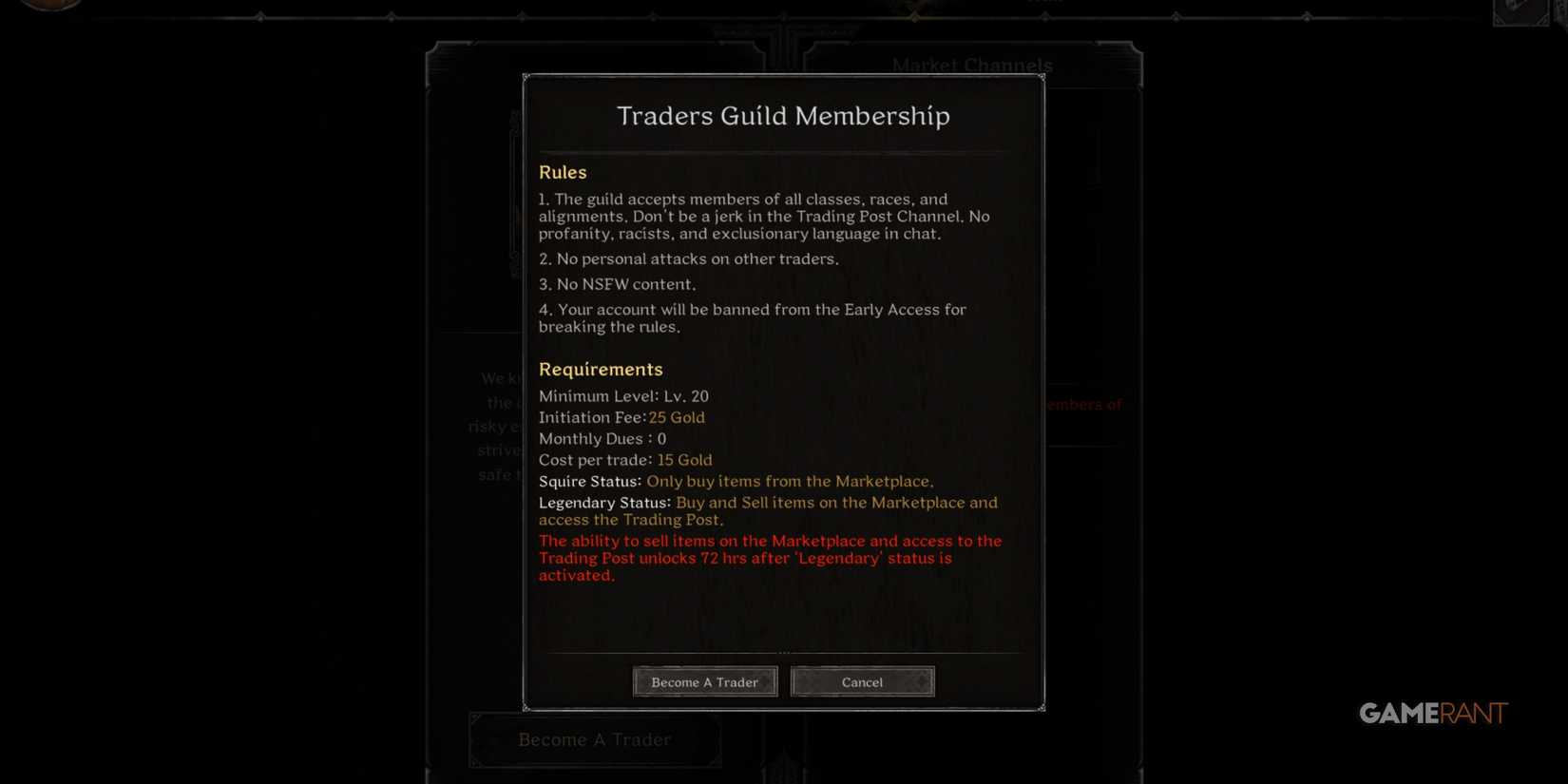 No Access To The Market For Free Players In Dark And Darker