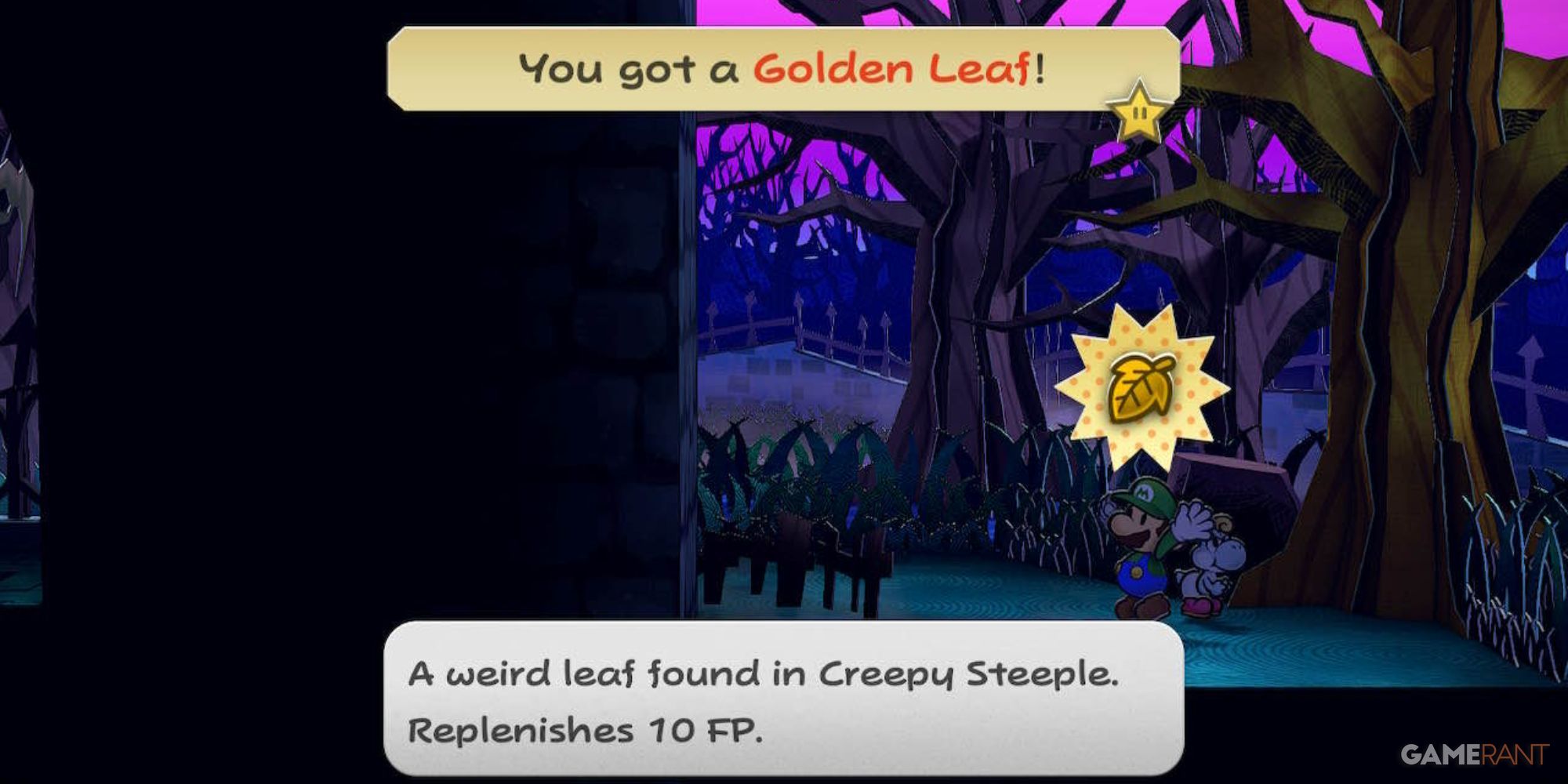 paper mario the thousand year door - creepy steeple gold leaf