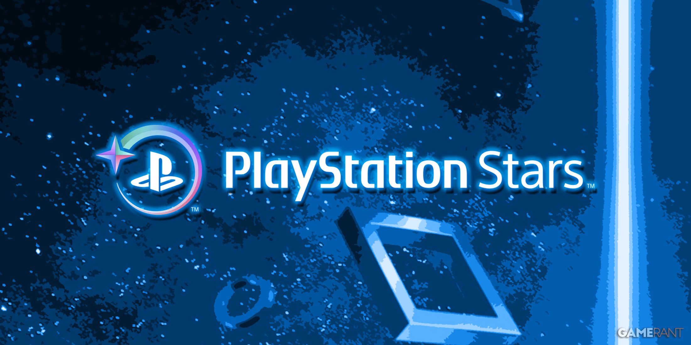 PlayStation Stars logo on cutout posterized background