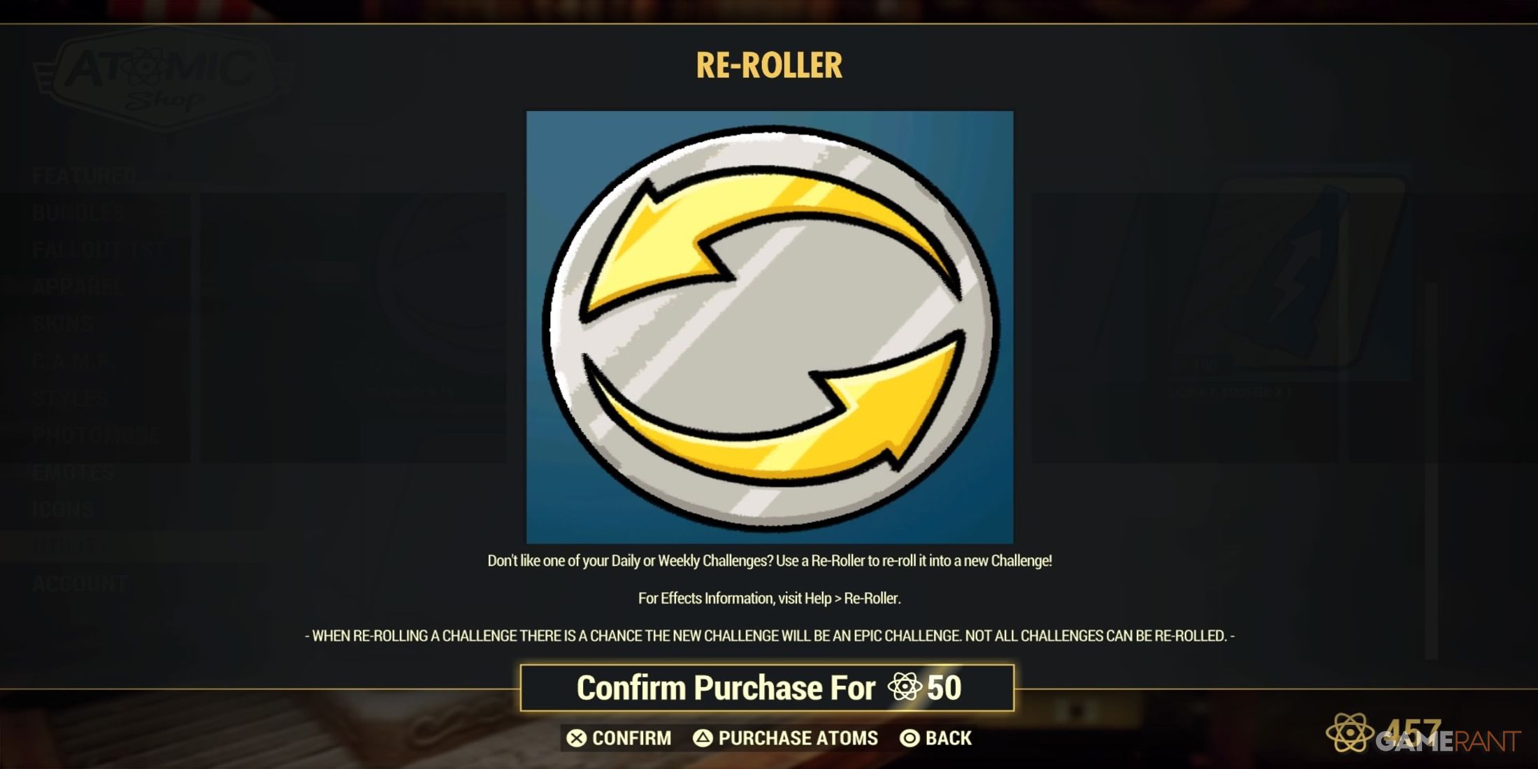 Re-Roller in Fallout 76