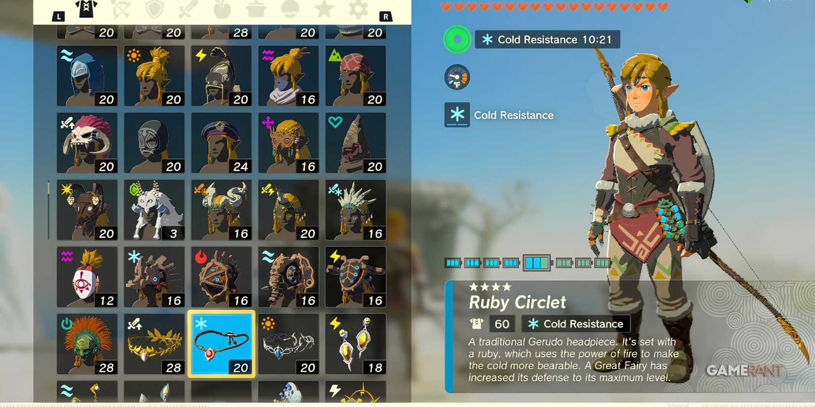 Zelda: Tears Of The Kingdom - Best Armor & Items For Cold