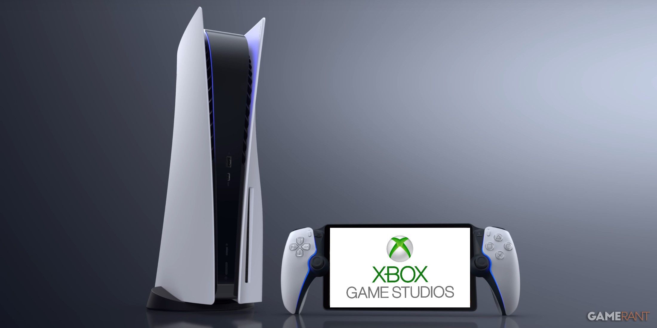 playstation 5 and portal with xbox game studios logo