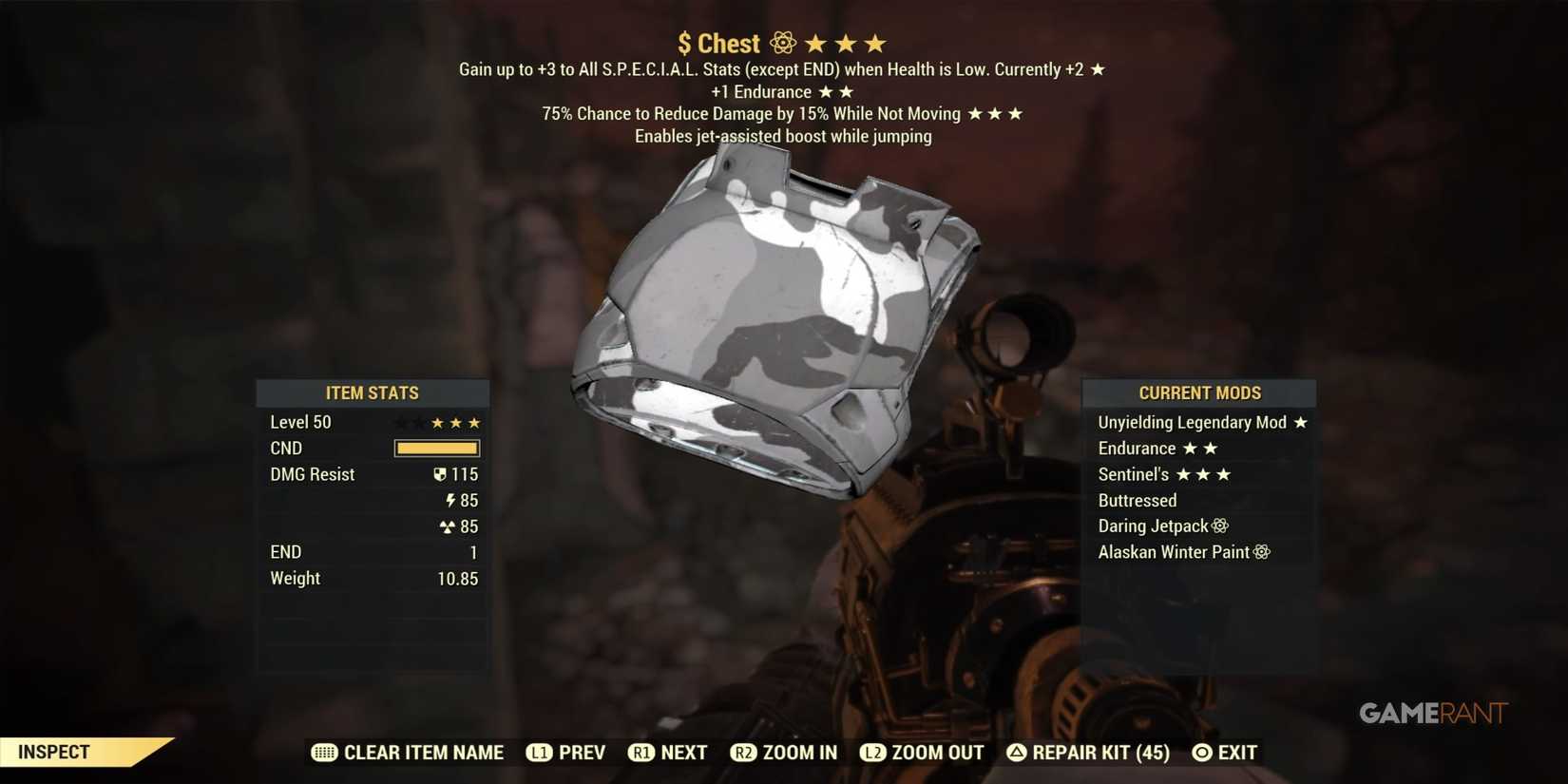 Secret Service Chest Piece in Fallout 76