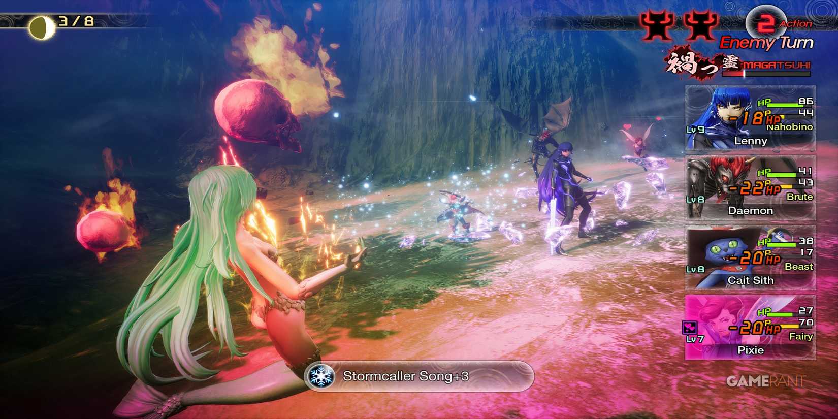 shin megami tensei v vengeance cait sith pixie protagonist spell