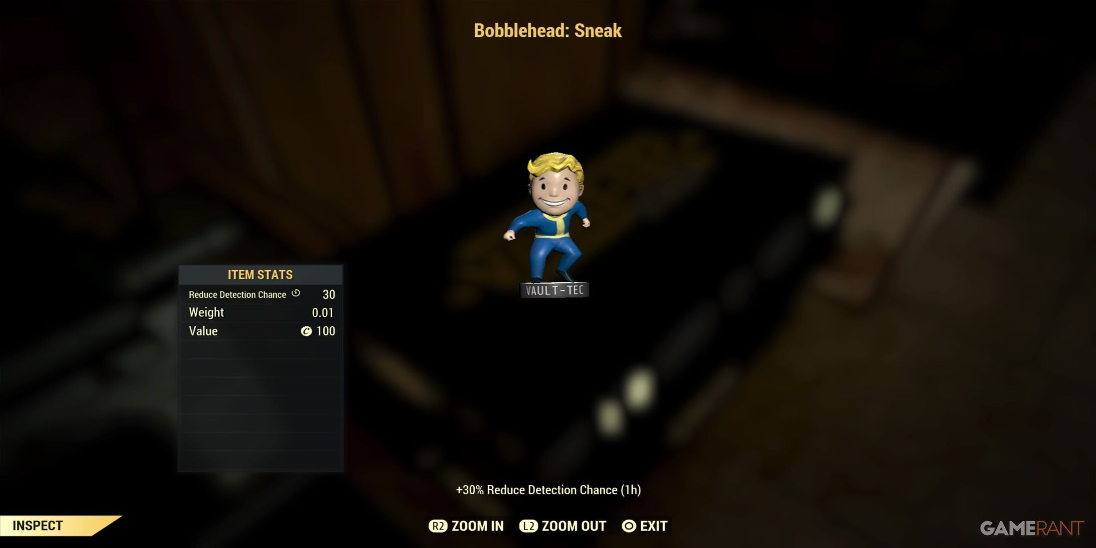 Sneak Bobblehead in Fallout 76