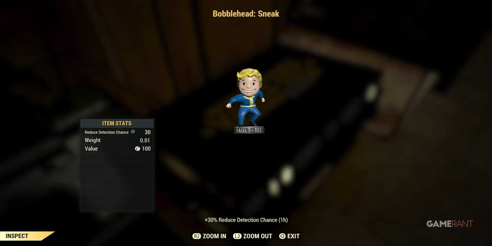 Sneak Bobblehead in Fallout 76