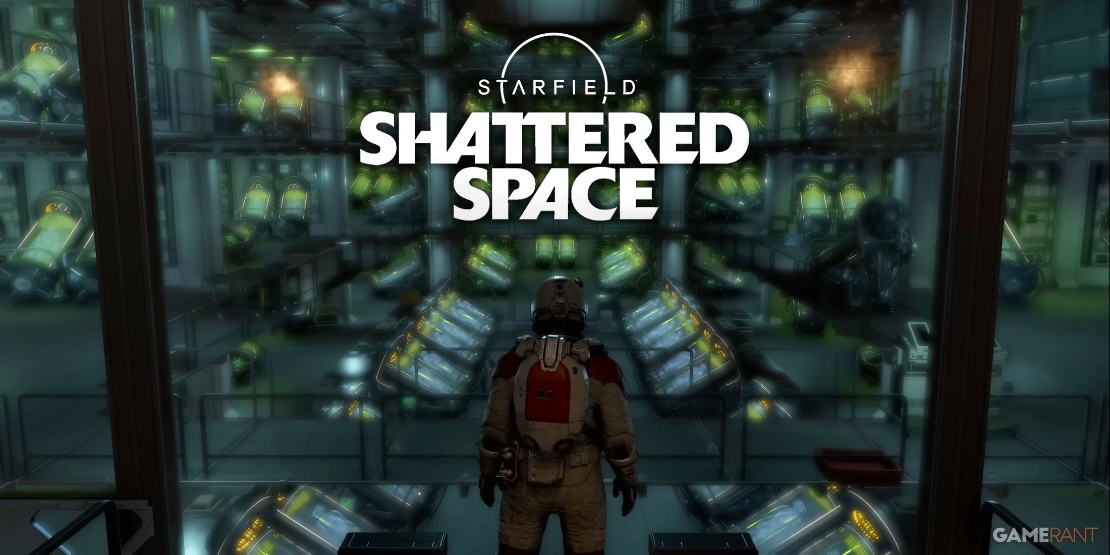 Starfield Shattered Space logo overlaid on trailer screencap