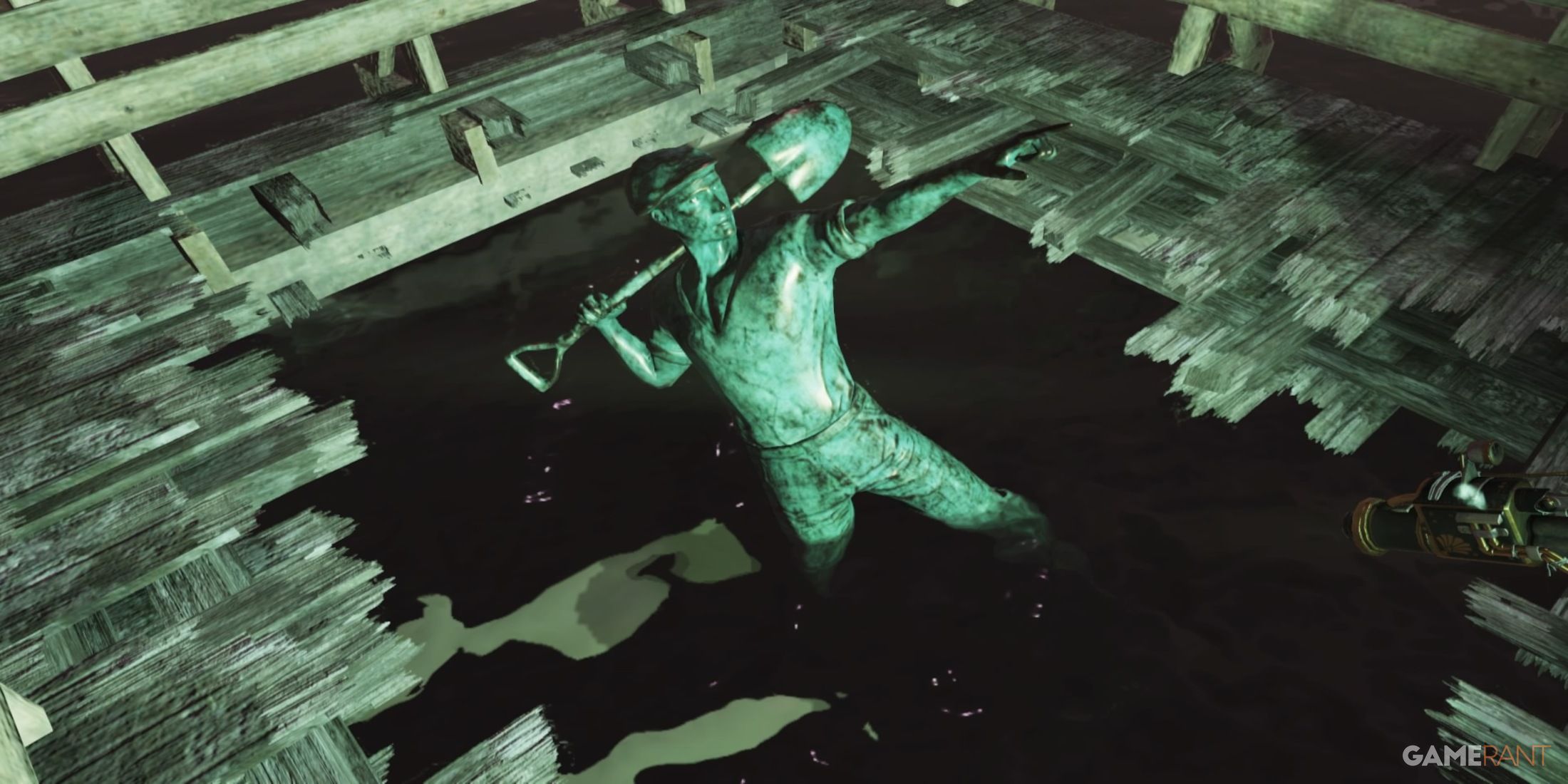 Sunken Steel Jack Statue in Fallout 76