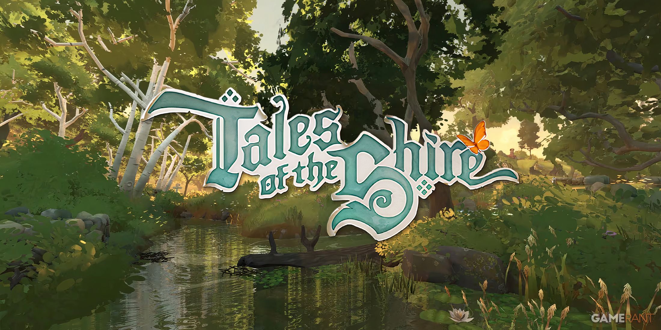 Tales of the Shire logo over forest and stream