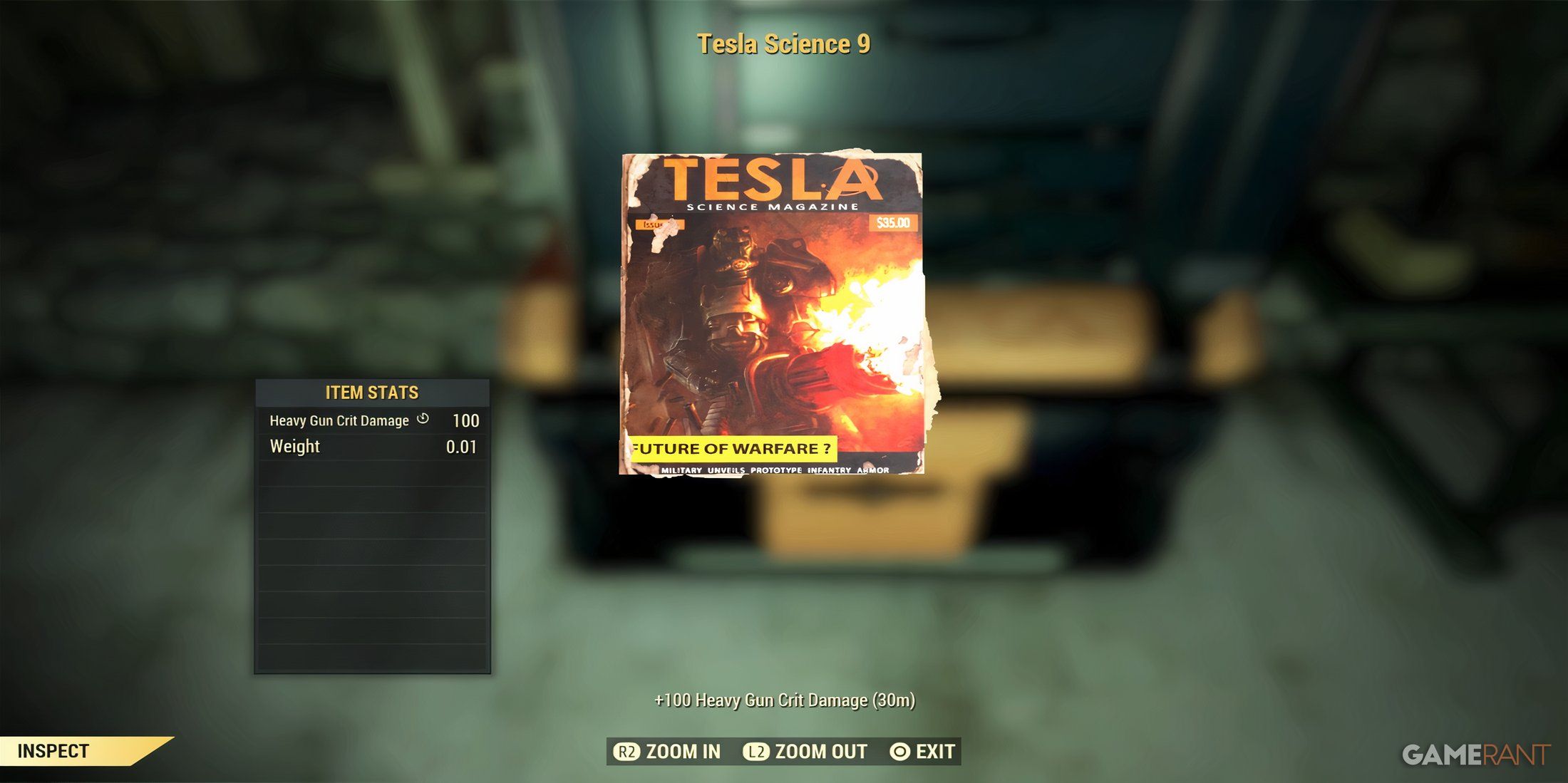 Tesla Science 9 Magazine in Fallout 76
