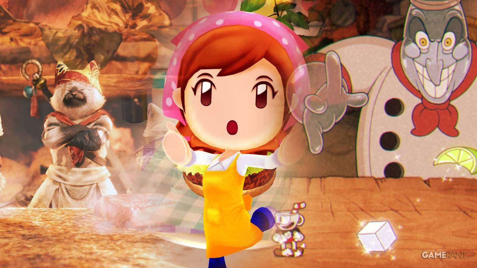 Chefs in Video Games Monster Hunter: World Meowscular Chef, Cooking Mama, Cuphead Chef Saltbaker