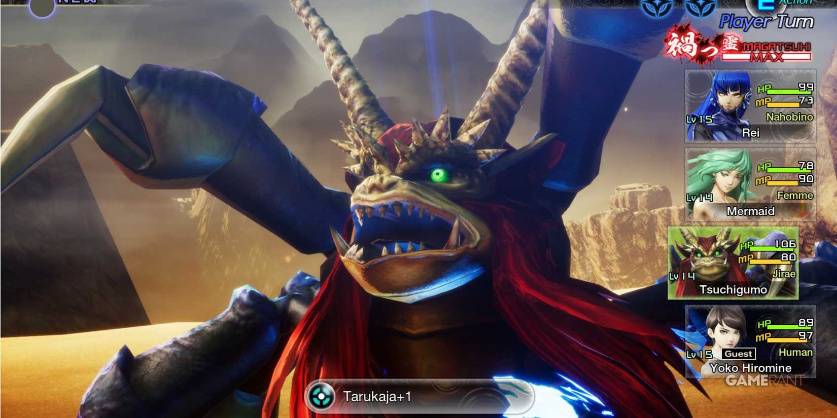 Tsuchigumo using Tarujaka in Shin Megami Tensei 5 Vengeance