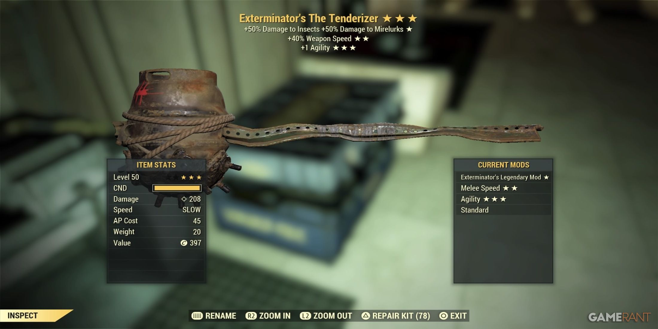 Unwanted Legendary Weapon in Fallout 76
