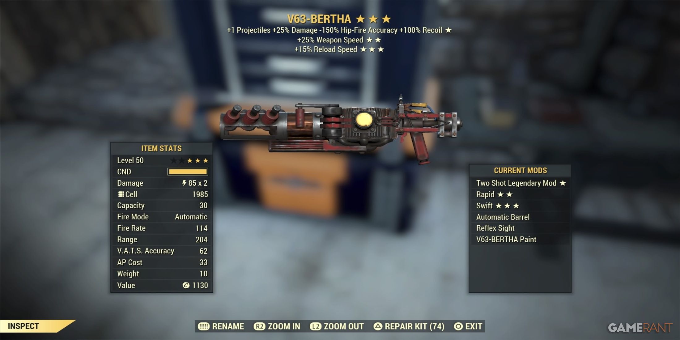 V63-BERTHA in Fallout 76