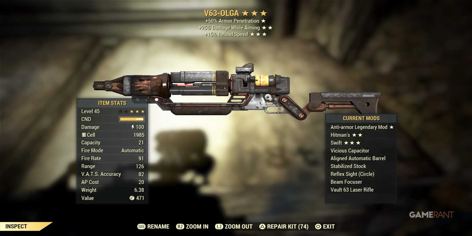 V63-OLGA in Fallout 76