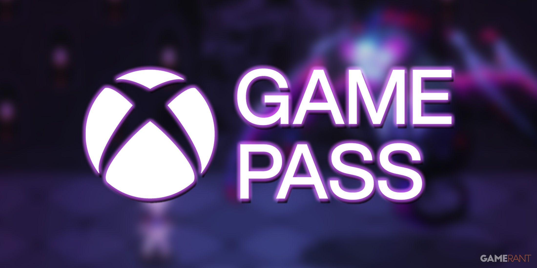white Xbox Game Pass logo purple glow on blurred Depersonalization screenshot