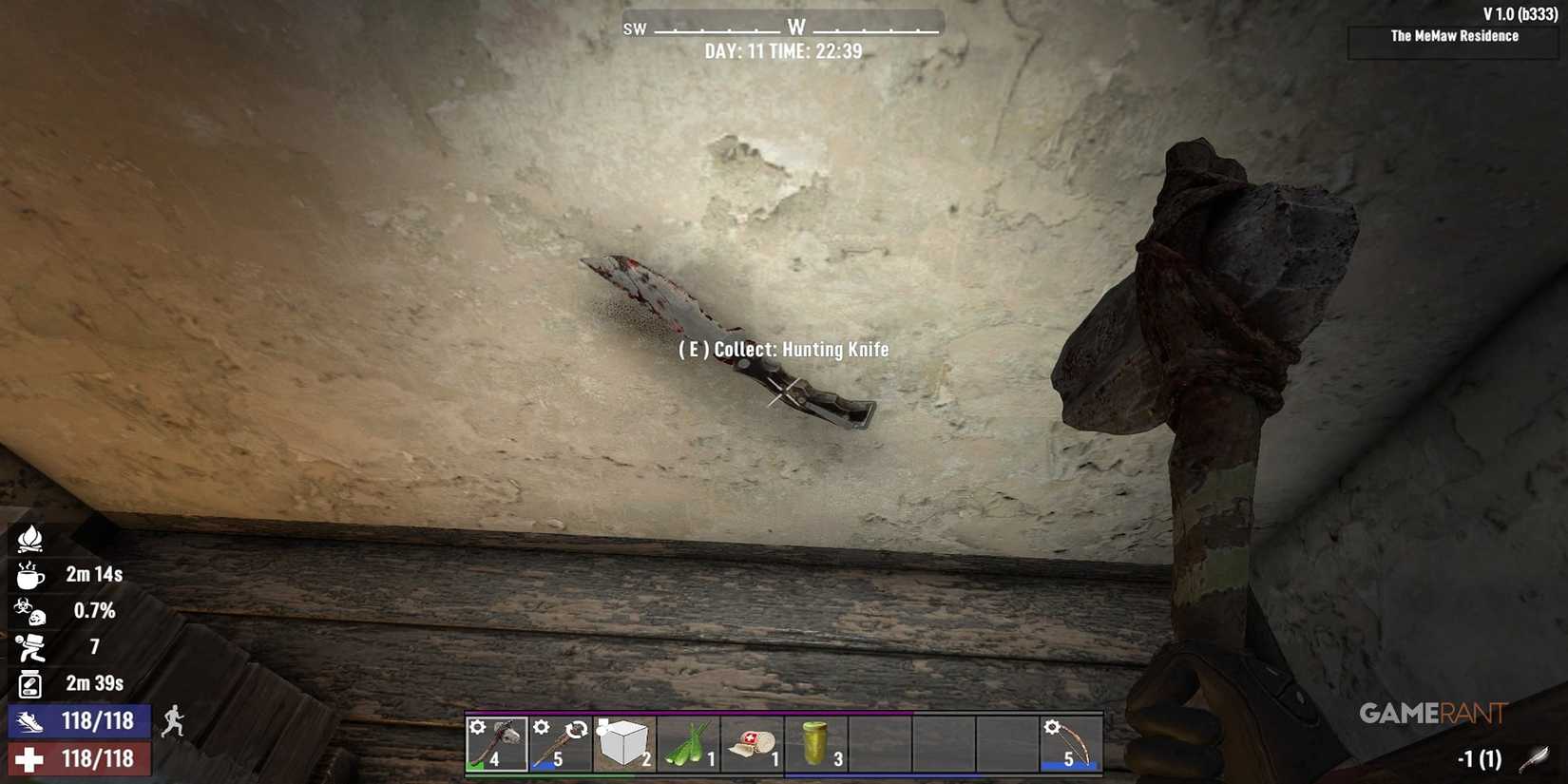 A Dropped Knife in 7 Days To Die