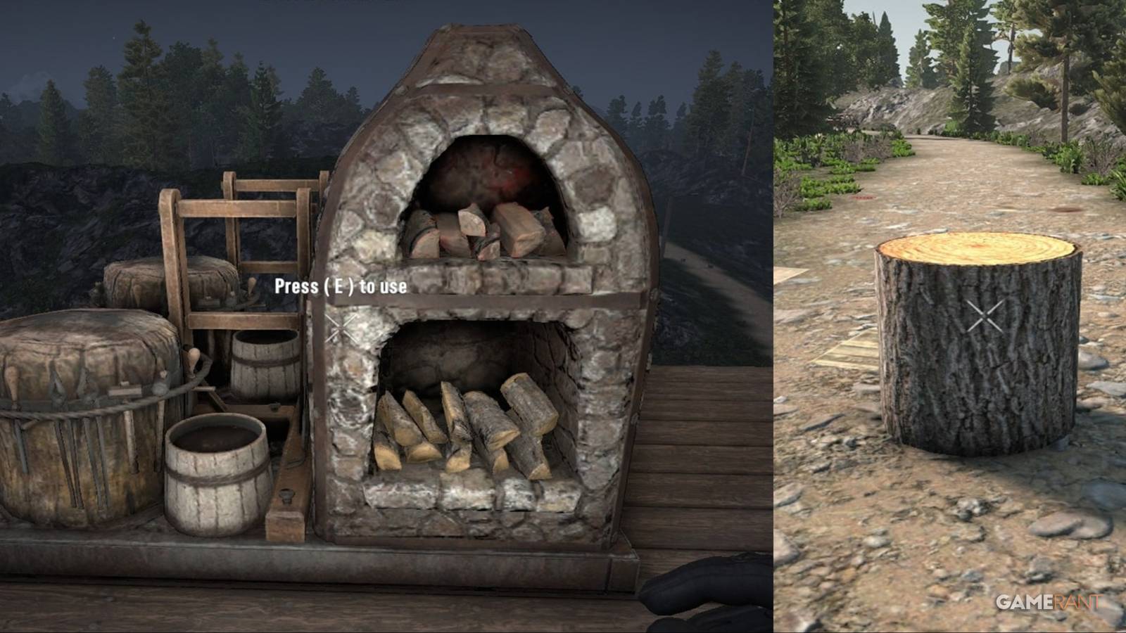 A Forge And A Wood Log