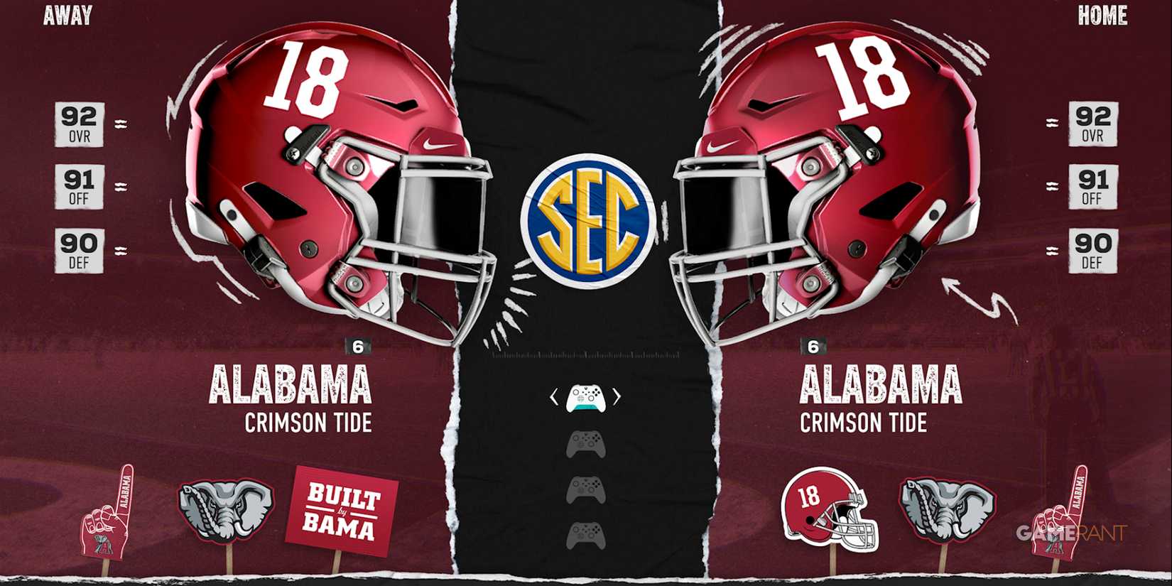 Alabama Crimson Tide team helmets in EA College Football 25