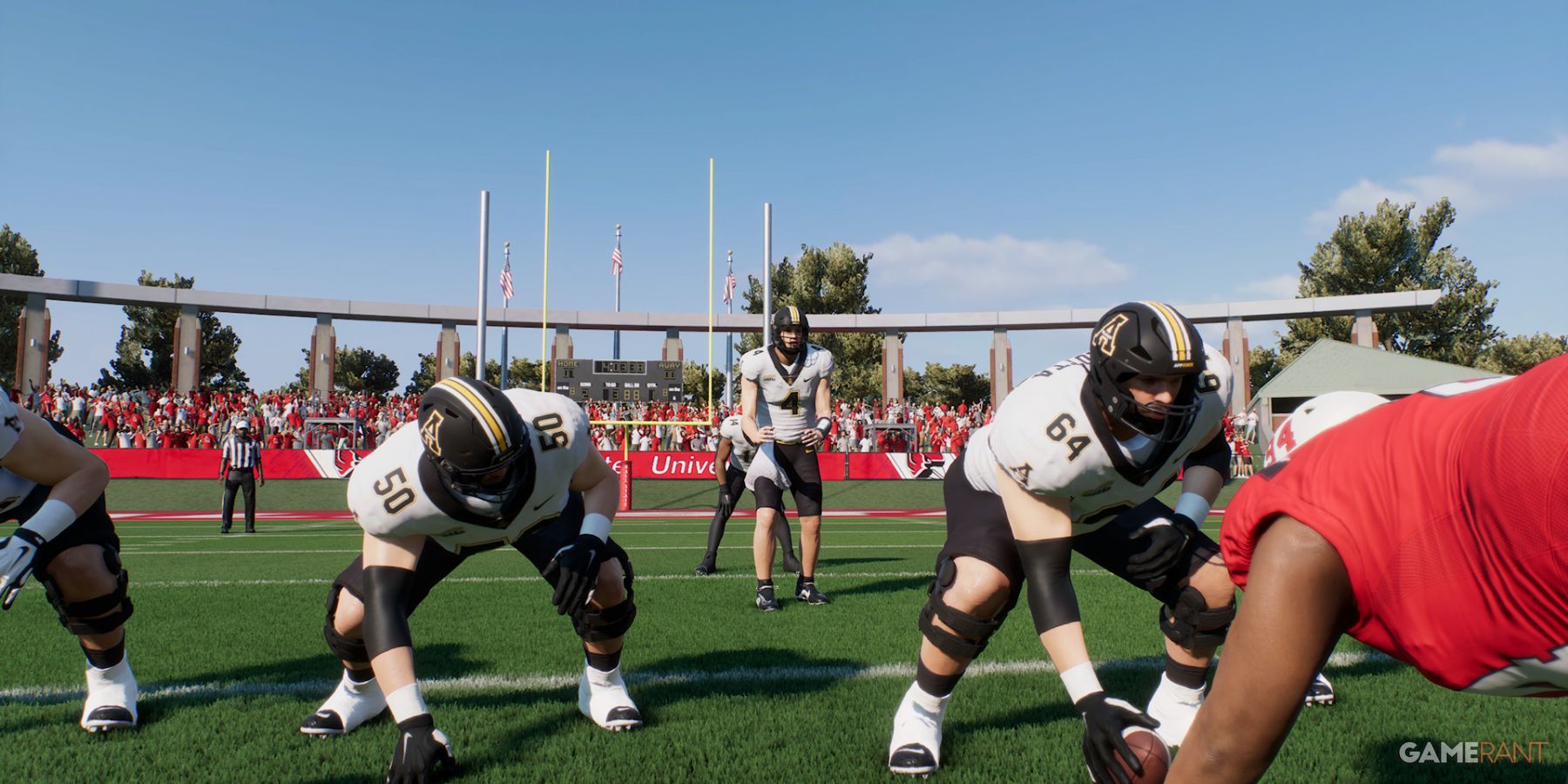 Appalachian State team lining up on the field in College Football 25