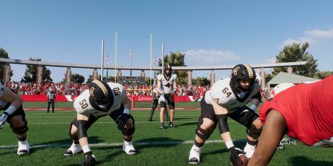Appalachian State team lining up on the field in College Football 25