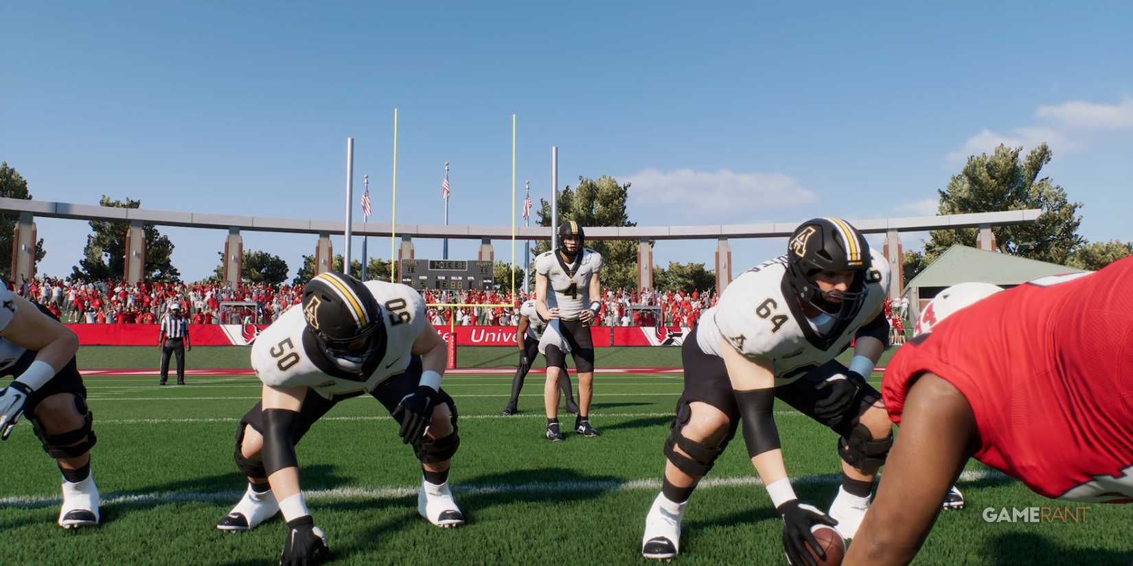 Appalachian State team lining up on the field in College Football 25