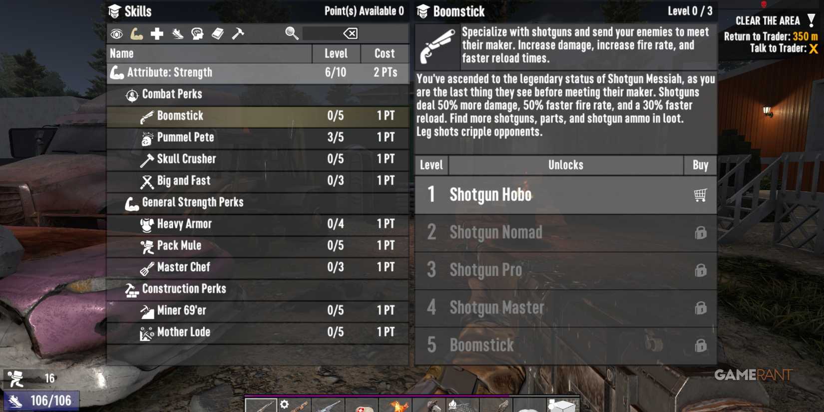 Boomstick Is A Good Skill For Beginners Players In 7 Days To Die