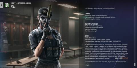 Caveira screen in Rainbow Six Siege