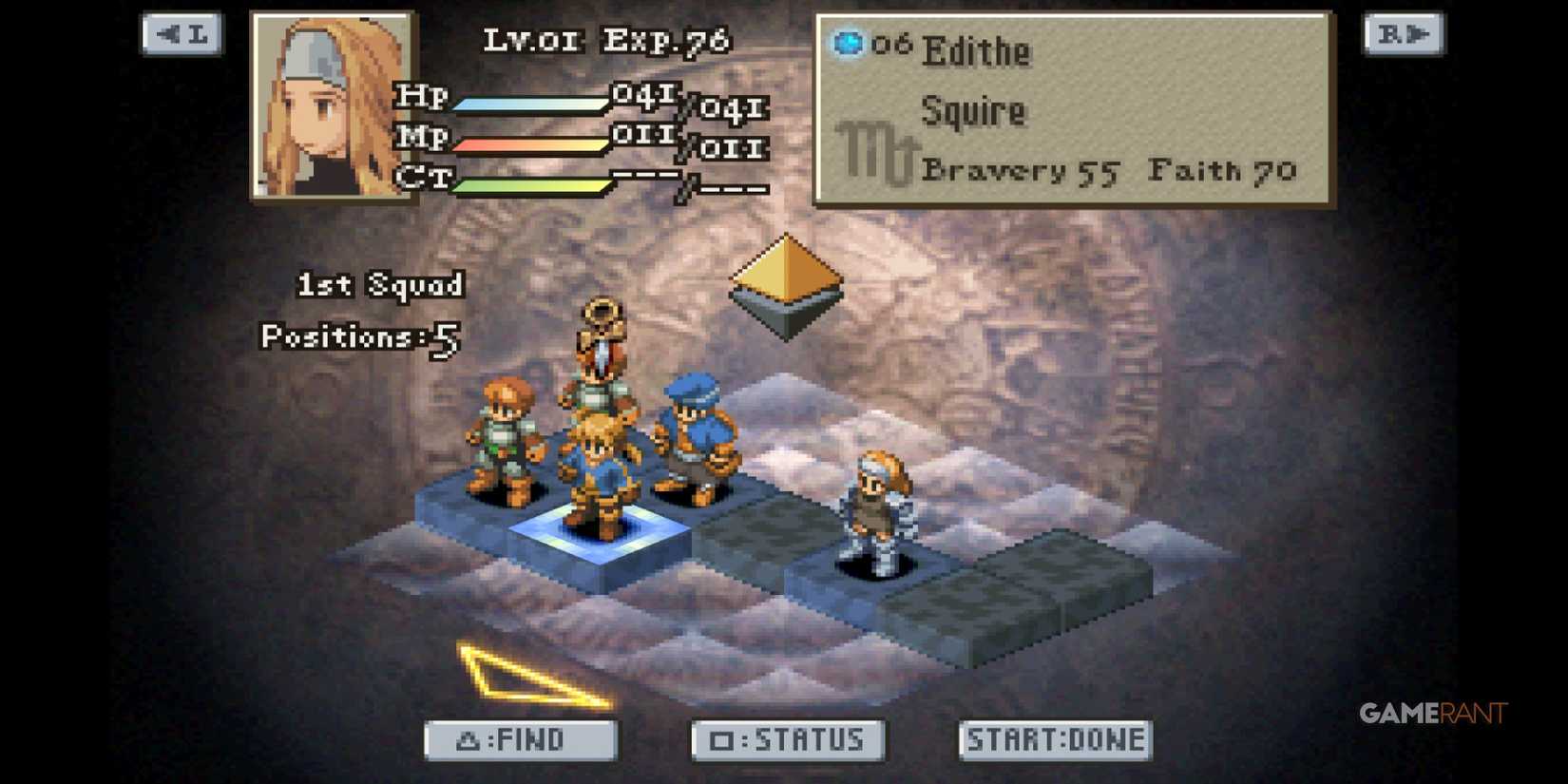 Choosing troops start position in Final Fantasy Tactics