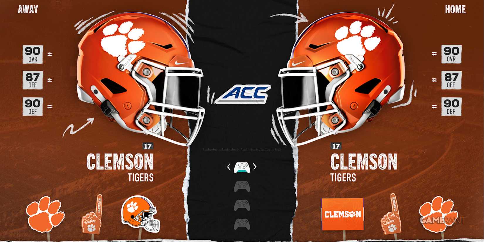 Clemson Tigers team helmets in EA College Football 25