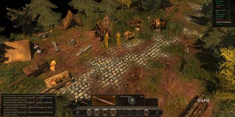 Combat in The Age of Decadence, highlighting the isometric style and combat interface.