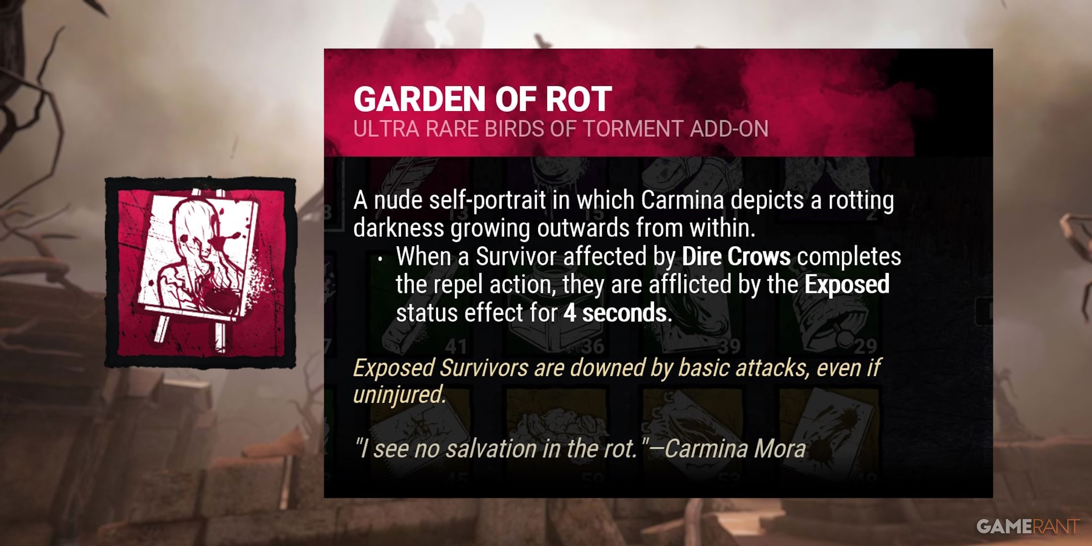 dead by daylight the artist garden of rot addon