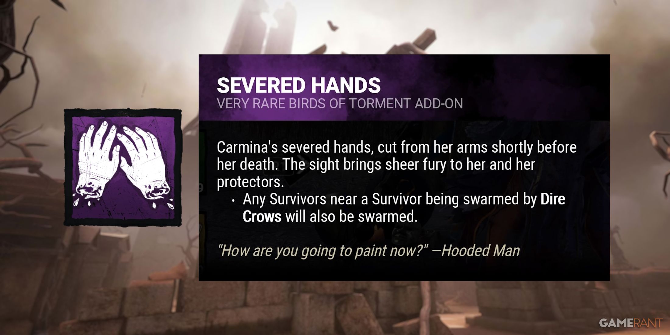 dead by daylight the artist severed hands addon