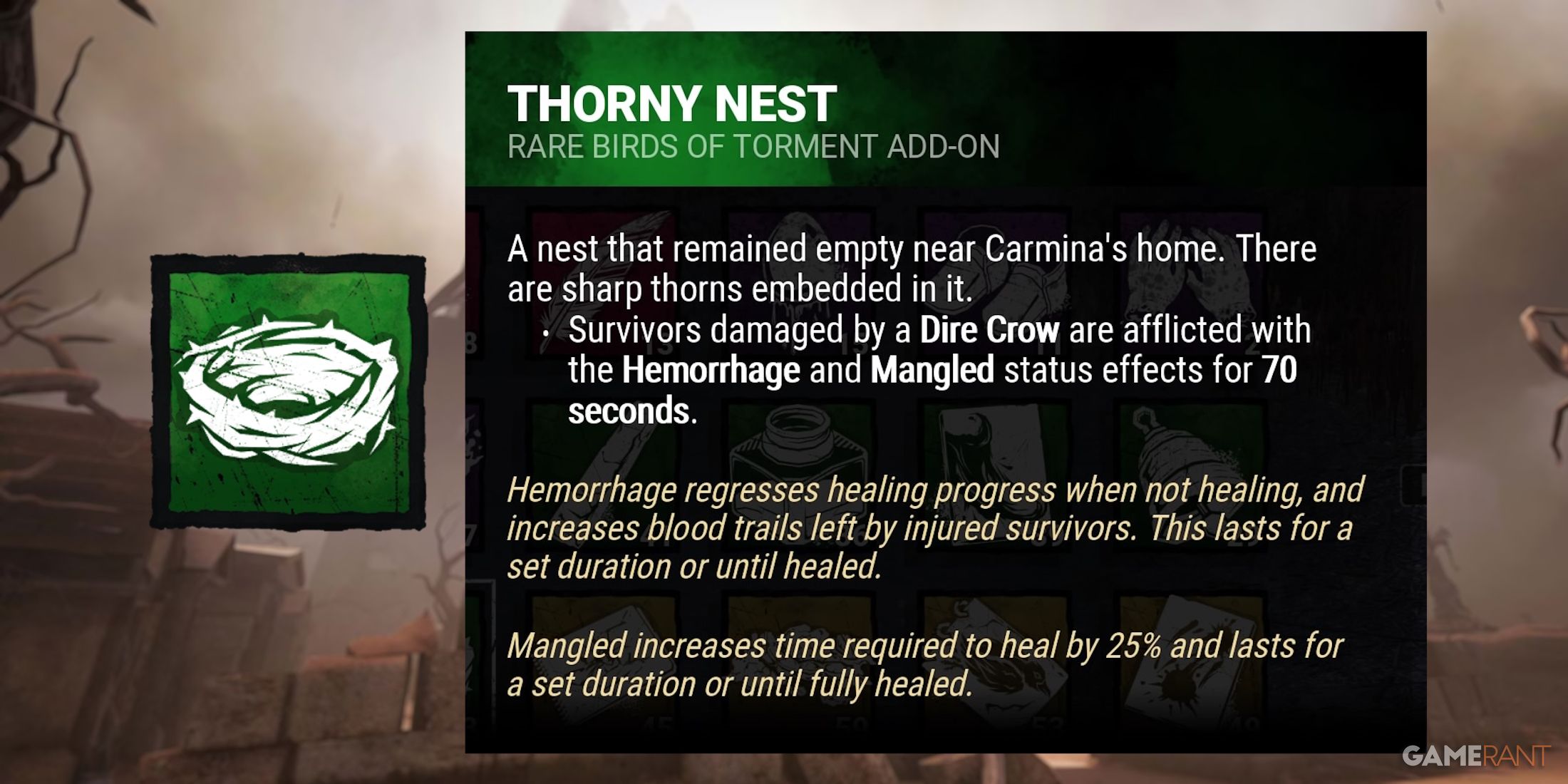 dead by daylight the artist thorny nest addon