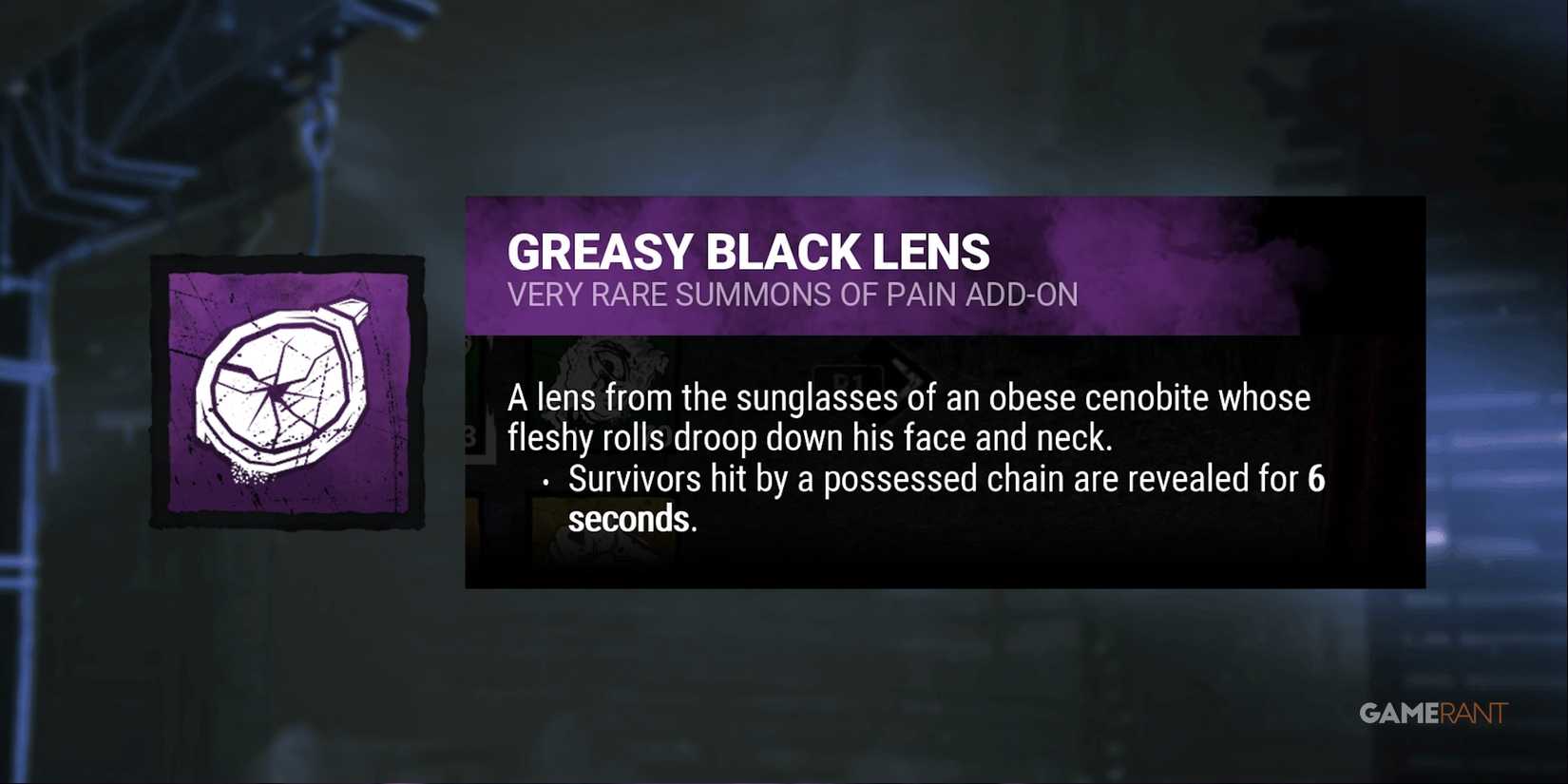 dead by daylight the cenobite greasy black lense addon
