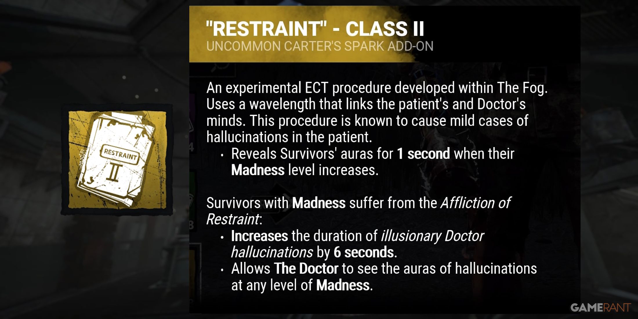 dead by daylight the doctor restraint class ii addon