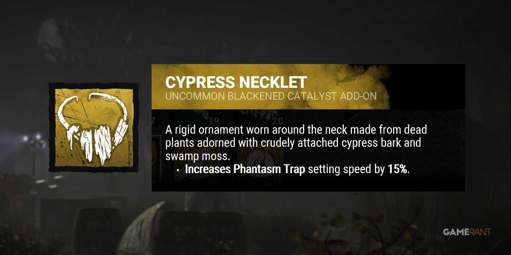 dead by daylight the hag cypress necklet add-on