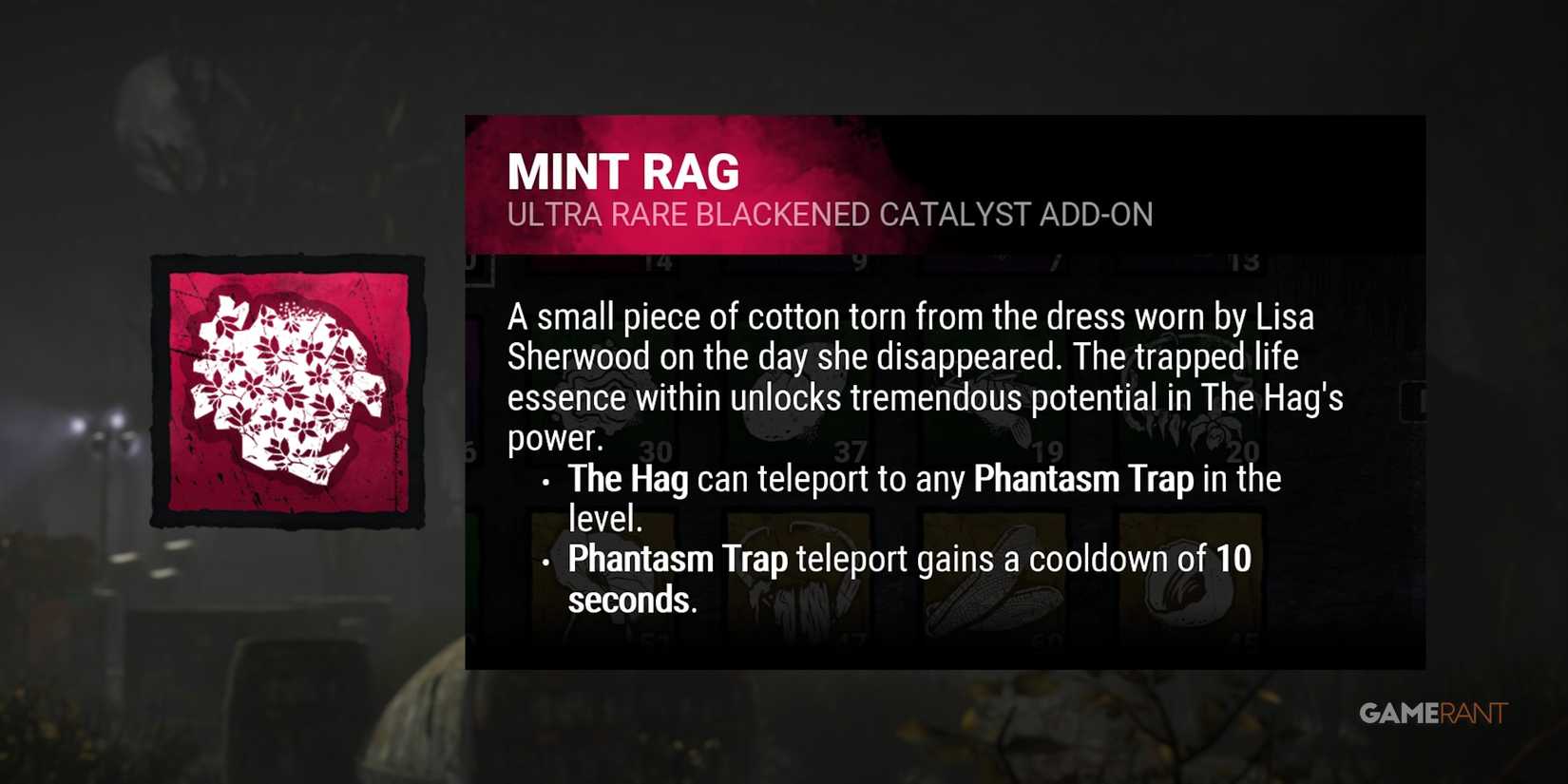 dead by daylight the hag mint rag add-on