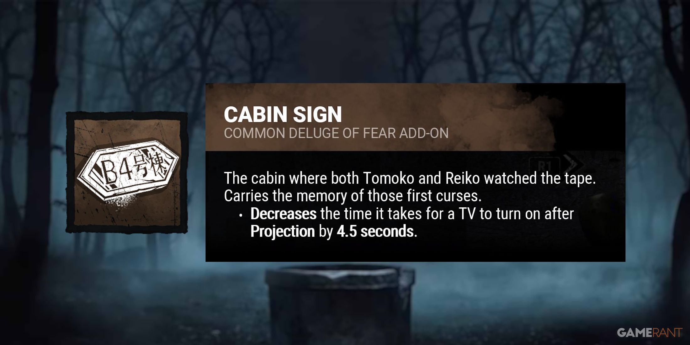 dead by daylight the onryo cabin sign add-on