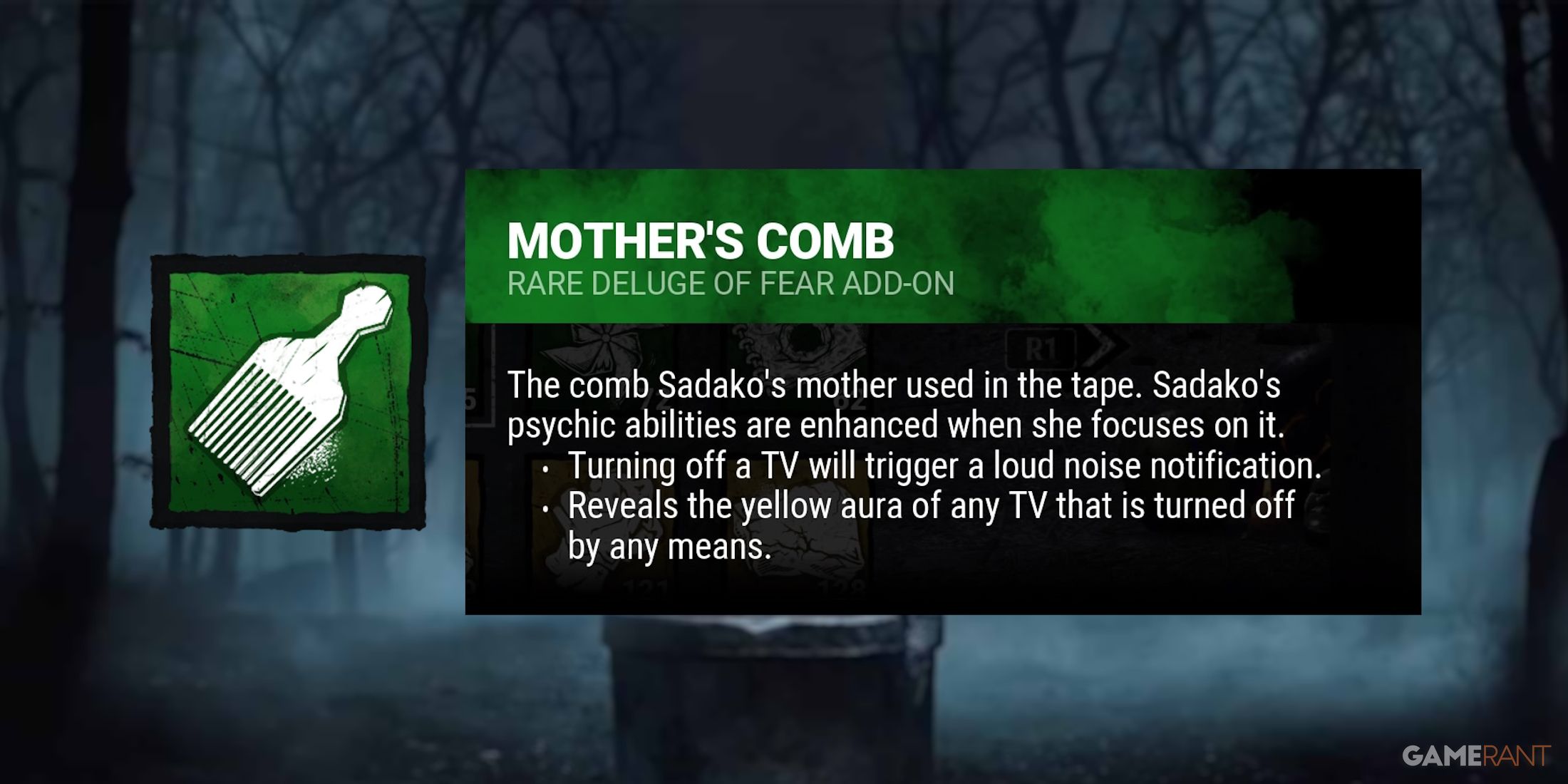 dead by daylight the onryo mother's comb add-on
