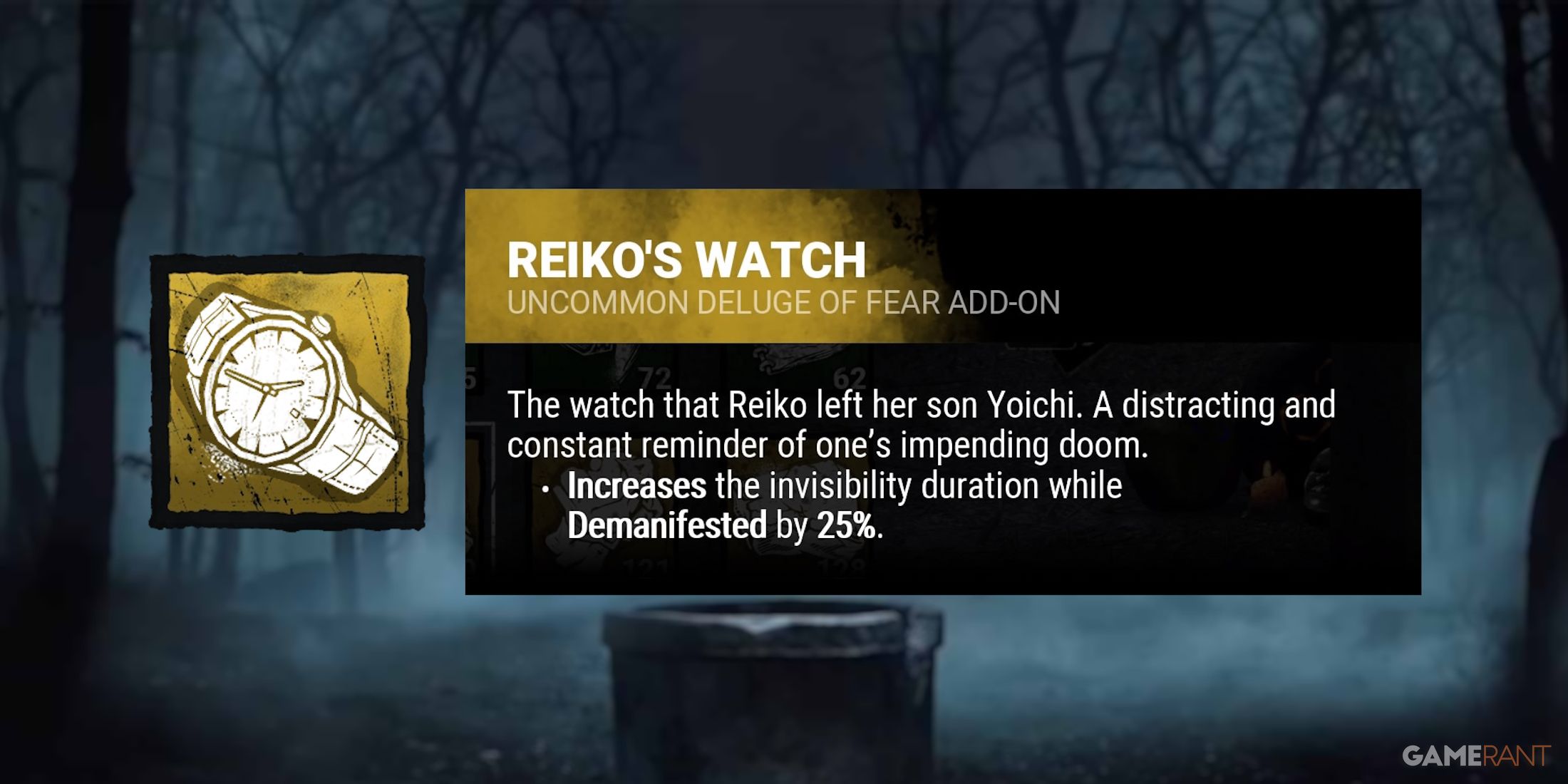 dead by daylight the onryo reiko's watch add-on
