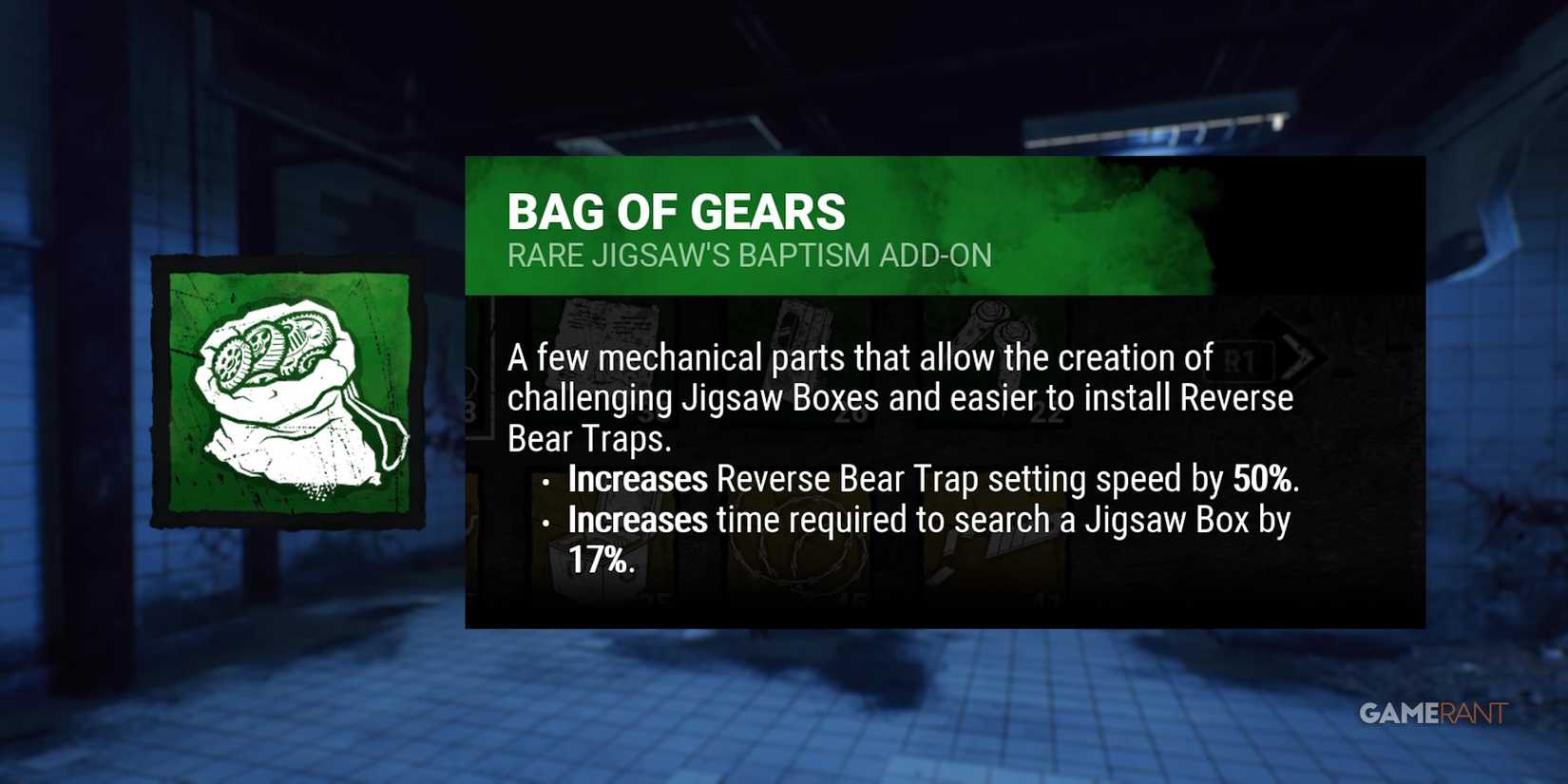 dead by daylight the pig bag of gears addon