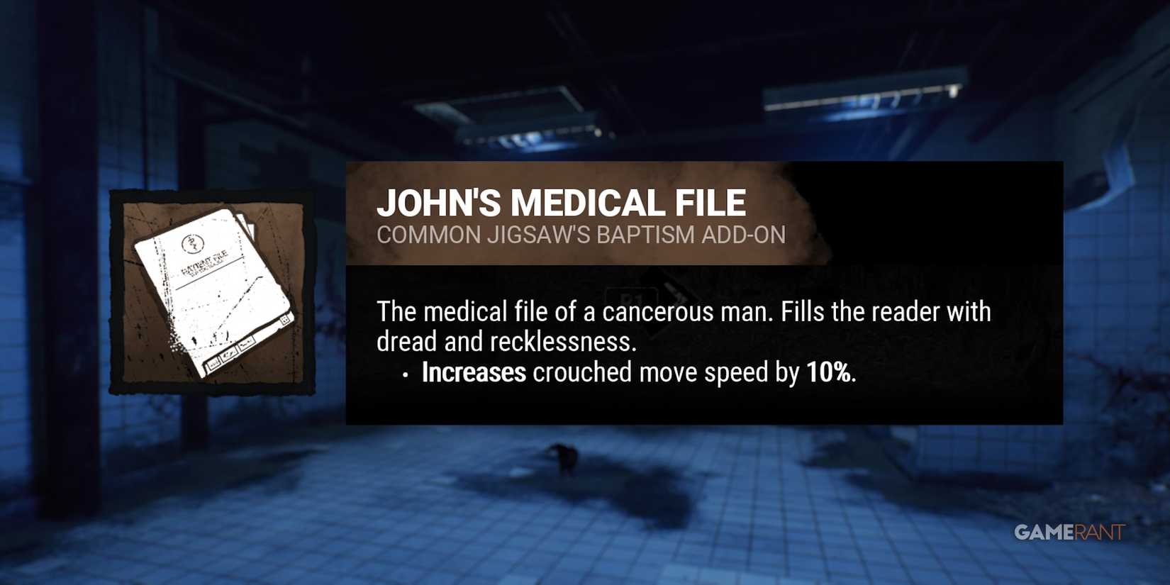 dead by daylight the pig john's medical file addon