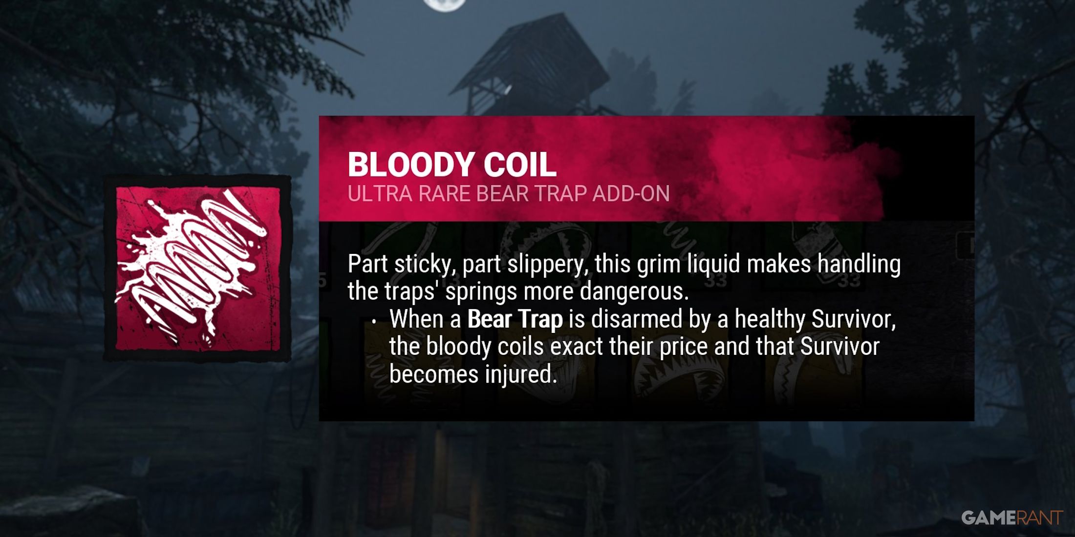 dead by daylight the trapper bloody coil addon