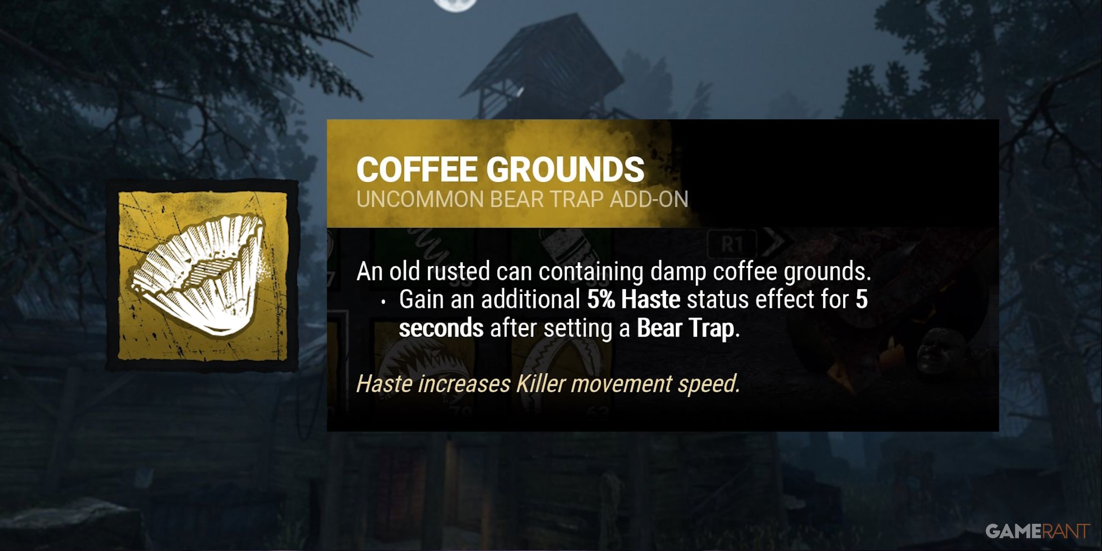 dead by daylight the trapper coffee grounds addon