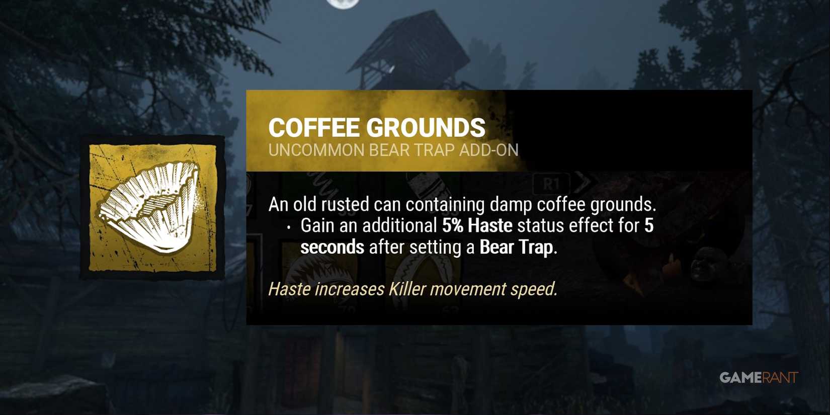 dead by daylight the trapper coffee grounds addon