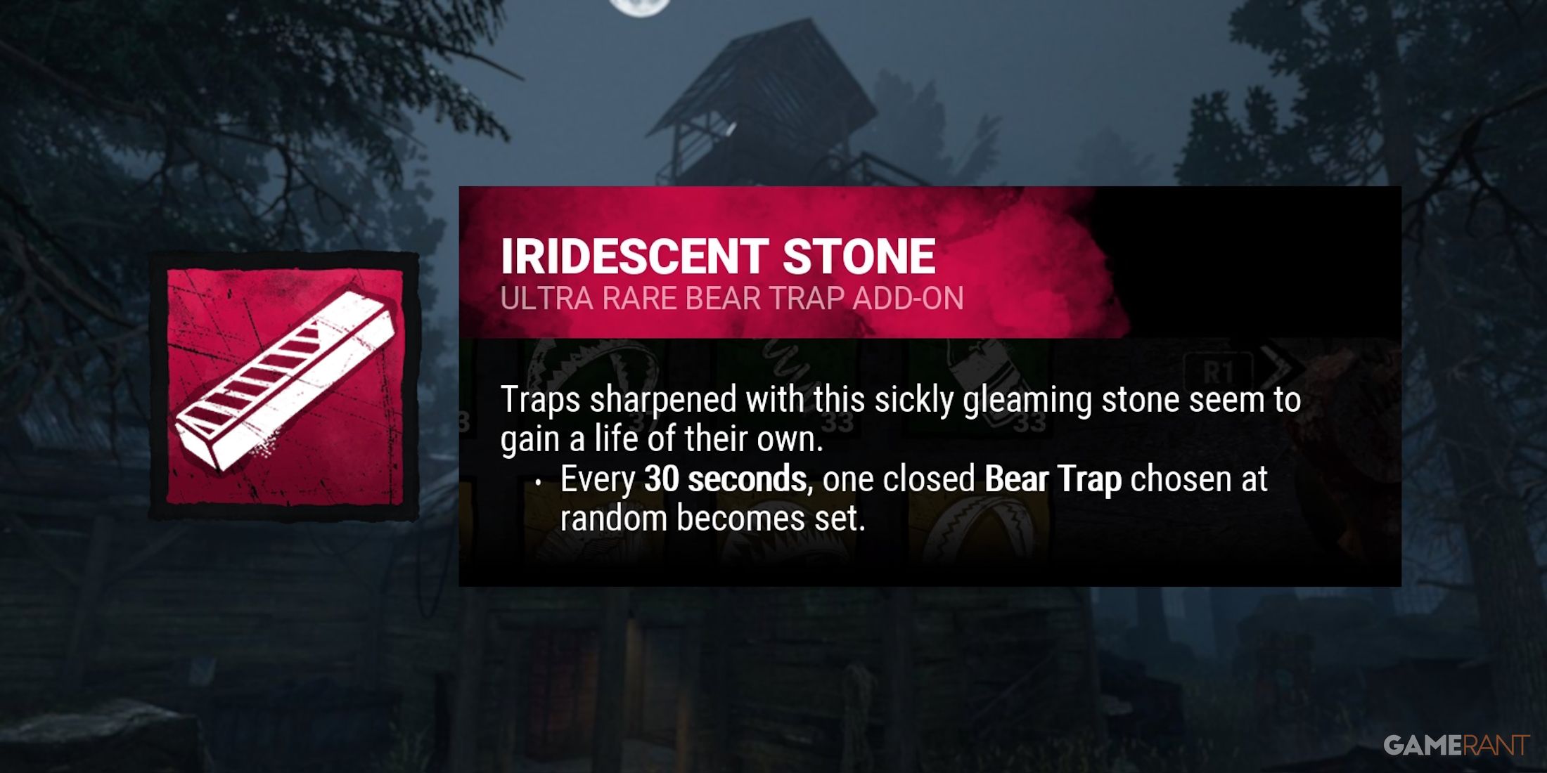 dead by daylight the trapper iridescent stone addon