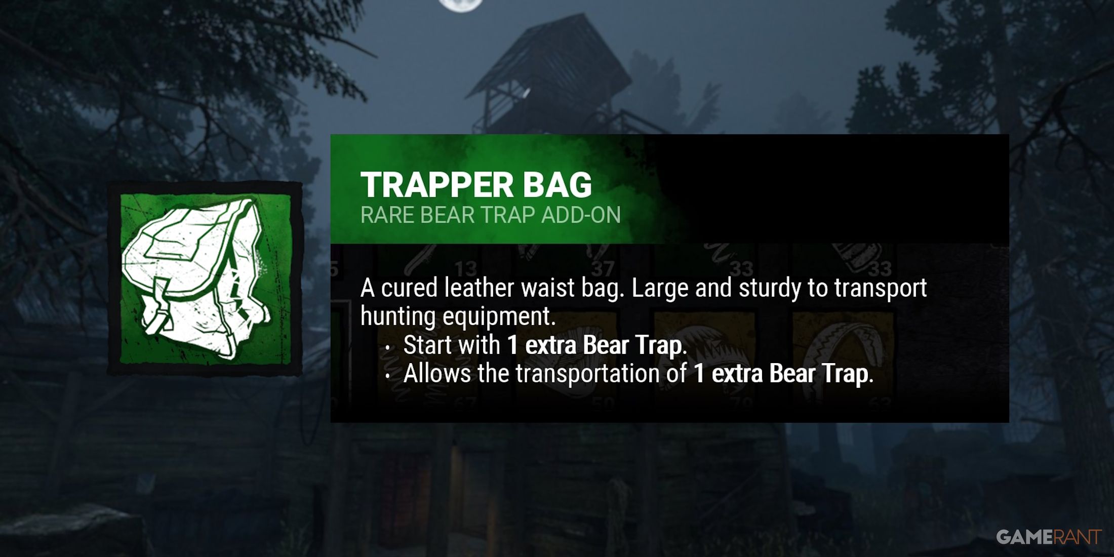 dead by daylight the trapper trapper bag addon